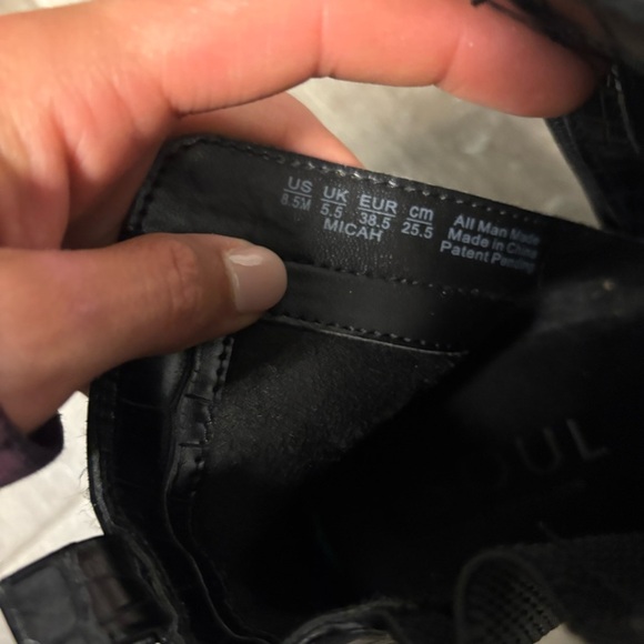 SOUL Naturalizer | Micah Black Croc-Embossed Ankle Boots Heeled Size 8.5 - Picture 9 of 9